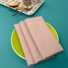Serviettes de table jacquard coton uni Bastide Papaye, Garnier-Thiébaut (par 4)