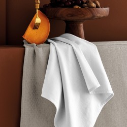 Nappe sur mesure motif jacquard Bastide Neige laize 180cm, Garnier-Thiébaut