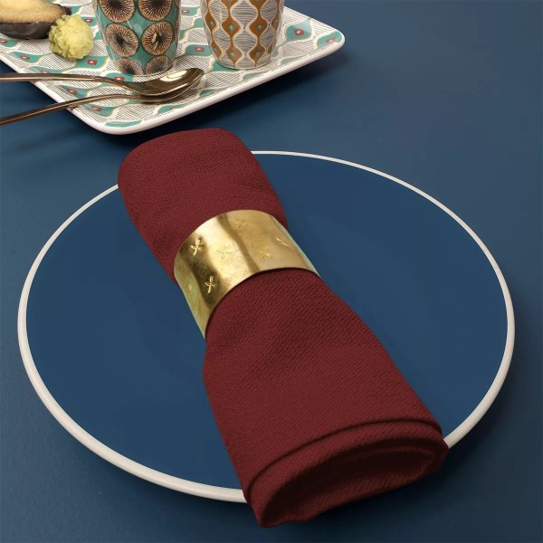 Serviettes de table motif jacquard Bastide Scarlet, Garnier-Thiébaut