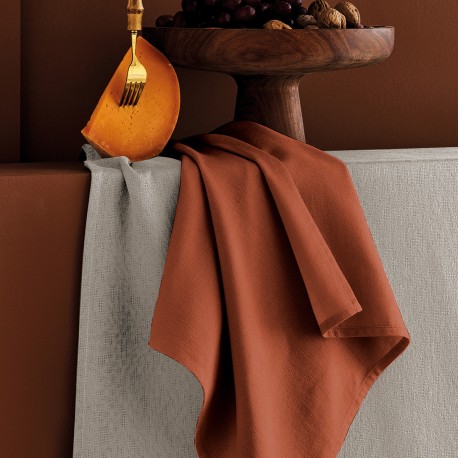 Nappe sur mesure motif jacquard Bastide Sienne laize 180cm, Garnier-Thiébaut