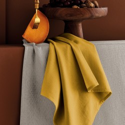 Tissu au mètre motif jacquard Bastide Curry laize 180cm, Garnier-Thiébaut