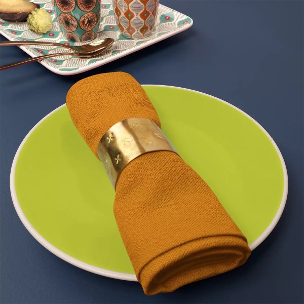 Serviettes de table motif jacquard Bastide Ocre, Garnier-Thiébaut