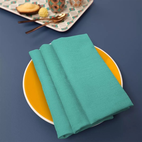 Serviette de table motif jacquard Bastide Turquoise, Garnier-Thiébaut