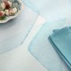 Serviettes de table métis lin et coton lavé imprimé Aqua Minéral 115x115, Garnier-Thiébaut