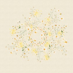 Nappe métis lin et coton lavé imprimé Daisy Chanvre, Garnier-Thiébaut