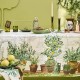 Serviettes de table imprimé métis lin/coton lavé Jardin provençal Olive, Garnier-Thiébaut 