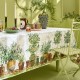 Nappe imprimée métis lin/coton lavé Jardin provençal Olive, Garnier-Thiébaut 