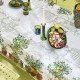Nappe imprimé métis lin/coton lavé Jardin provençal Olive, Garnier-Thiébaut