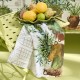 Serviettes de table imprimées métis lin/coton lavé Jardin provençal Olive, Garnier-Thiébaut