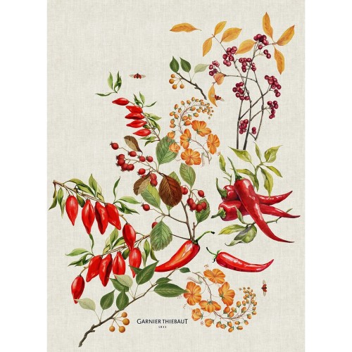 Torchons Métis coton/lin Piments doux Epices, Garnier-Thiébaut 