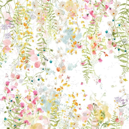 Nappe métis lin et coton lavé imprimé Rosée du matin Printemps, Garnier-Thiébaut 