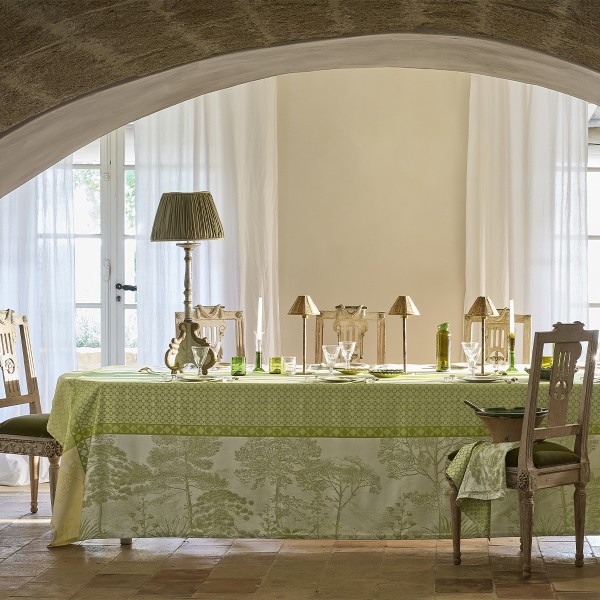 Nappe jacquard coton antitache Le Sud Vert, Garnier-Thiébaut 