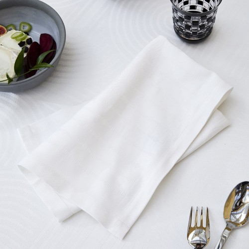 Serviettes de table coton Le Cercle Blanc, Garnier-Thiébaut 