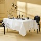 Nappe anti tache coton jacquard Le Cercle Blanc, Garnier-Thiébaut
