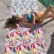Serviette de plage, fouta Algues Corail, Garnier-Thiébaut
