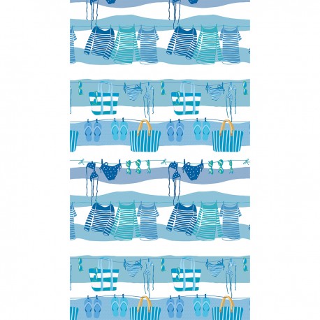 Serviette de plage, fouta Bikini Azur, Garnier-Thiébaut