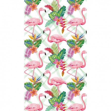Serviette de plage, fouta Flamands Tropiques, Garnier-Thiébaut