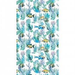 Serviette de plage, fouta Naia Blanc Bleu, Garnier-Thiébaut