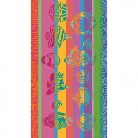 Drap de plage velours jacquard Poissons Pop, Garnier-Thiébaut