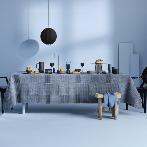 Nappe voile de jacquard coton peigné lavé Denim Indigo, Garnier-Thiébaut