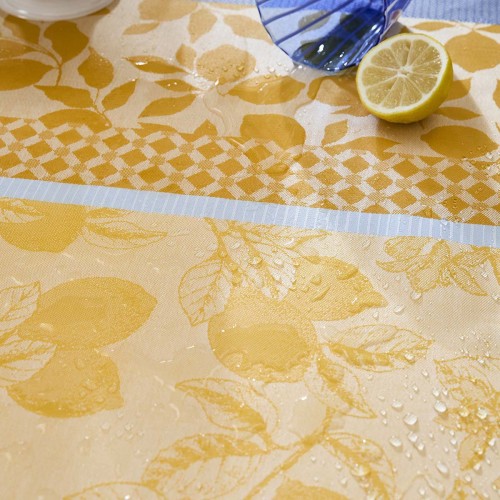 Nappe enduite sur mesure Mille Citrons Provence laize 180cm, Garnier-Thiébaut