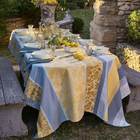 Nappes sur mesure Mille Citrons Provence laize 185cm, Garnier-Thiébaut