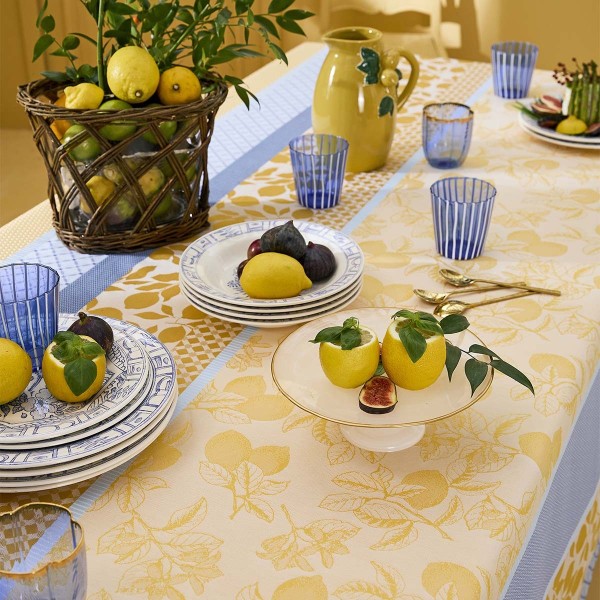 Nappes sur mesure Mille Citrons Provence laize 185cm, Garnier-Thiébaut