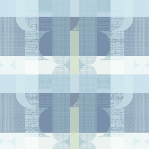 Nappe enduite sur mesure Mille Textures Bleu laize 180cm, Garnier-Thiébaut