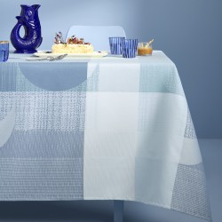 Nappe enduite sur mesure Mille Textures Bleu laize 180cm, Garnier-Thiébaut