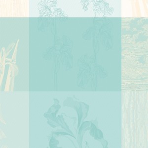 Serviettes de table coton Mille Iris d'eau Aqua, Garnier-Thiébaut  2