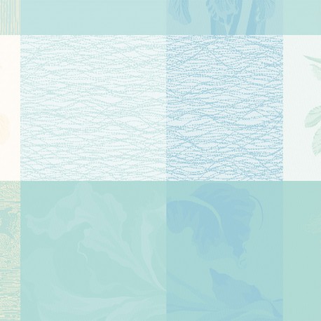 Serviettes de table coton Mille Iris d'eau Aqua, Garnier-Thiébaut 