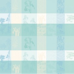 Petit Carré déco coton Mille Iris d'eau Aqua, Garnier Thiébaut