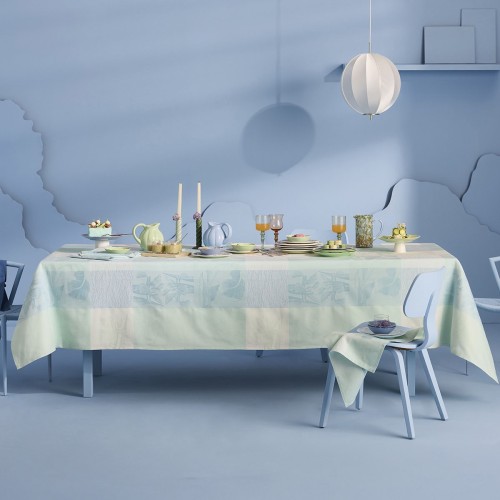 Petit Carré déco coton Mille Iris d'eau Aqua, Garnier Thiébaut