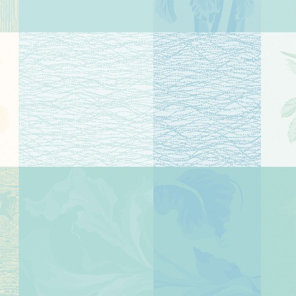 Serviettes de table coton Mille Iris d'eau Aqua, Garnier Thiébaut
