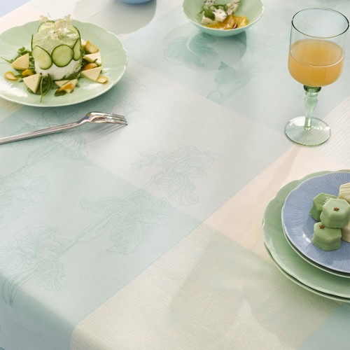 Nappe enduite sur mesure Mille Iris d'eau Aqua laize 180cm, Garnier-Thiébaut