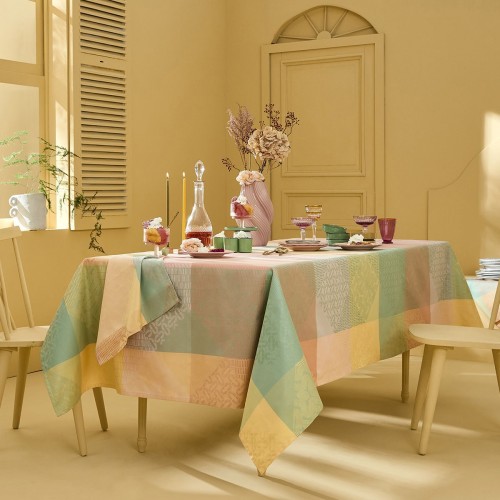 Nappe enduite sur mesure Mille Empreintes Pastel, laize 155cm, Garnier-Thiébaut