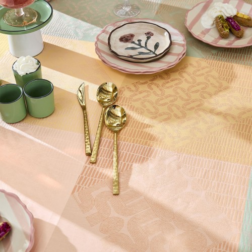 Tissu coton enduit Mille Empreintes Pastel, laize 155cm, Garnier-Thiébaut