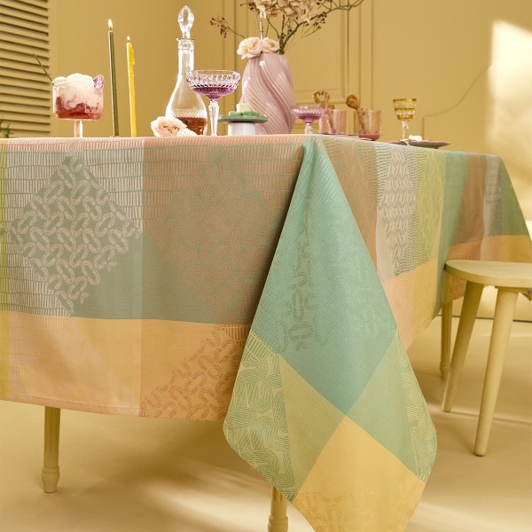 Tissu coton enduit Mille Empreintes Pastel, laize 155cm, Garnier-Thiébaut