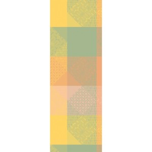 Chemin de table coton jacquard Mille Empreintes Pastel, Garnier-Thiébaut 2