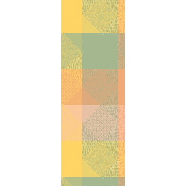 Chemin de table coton jacquard Mille Empreintes Pastel, Garnier-Thiébaut