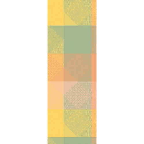 Chemin de table coton jacquard Mille Empreintes Pastel, Garnier-Thiébaut