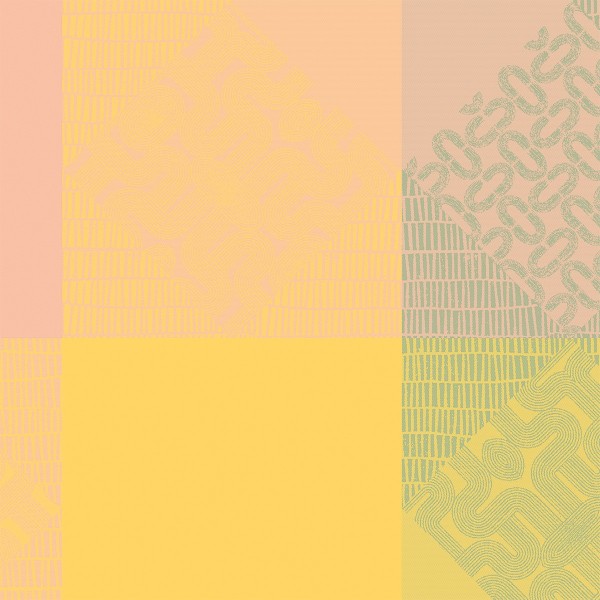 Serviettes de table coton jacquard Mille Empreintes Pastel, Garnier-Thiébaut