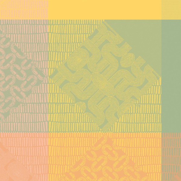 Serviettes de table coton jacquard Mille Empreintes Pastel, Garnier-Thiébaut