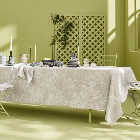 Nappe sur mesure Mille Esprit jardins Chanvre laize 185cm, Garnier-Thiébaut