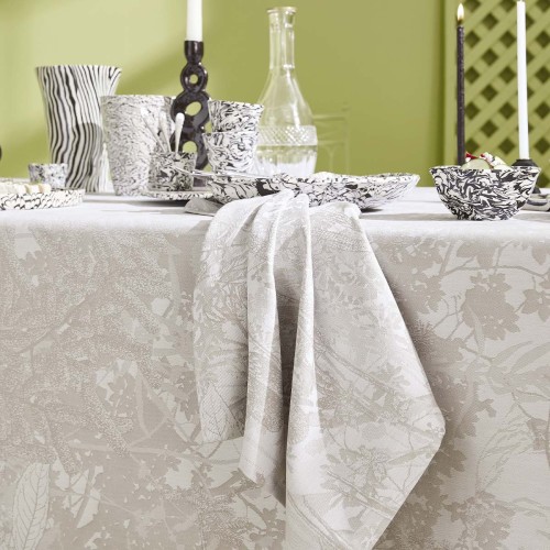 Nappe sur mesure Mille Esprit jardins Chanvre laize 185cm, Garnier-Thiébaut