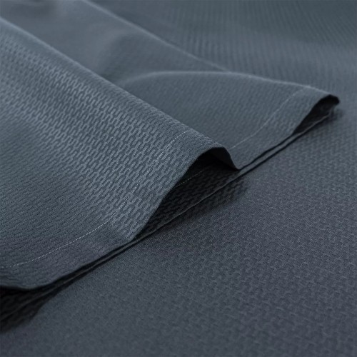 Kimono long jacquard en satin de coton 130 fils/cm² Vibrato Bleu nuit, Garnier-Thiébaut
