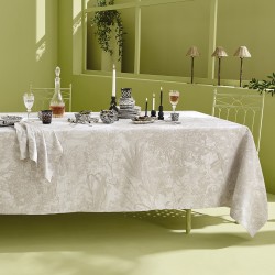 Nappe enduite sur mesure Mille Esprit jardins Chanvre laize 180cm, Garnier-Thiébau