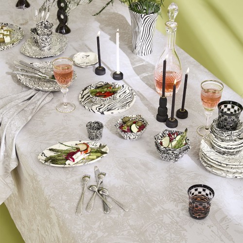 Nappe enduite sur mesure Mille Esprit jardins Chanvre laize 180cm, Garnier-Thiébau