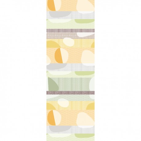 Chemin de table coton jacquard Mille Galets Terre cuite, Garnier-Thiébaut