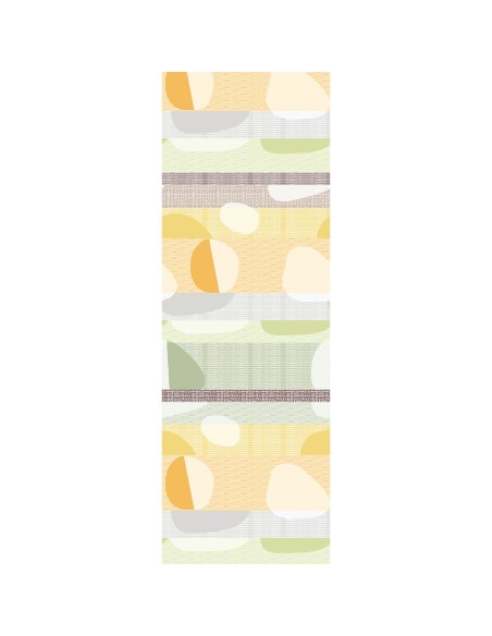 Chemin de table coton jacquard Mille Galets Terre cuite, Garnier-Thiébaut